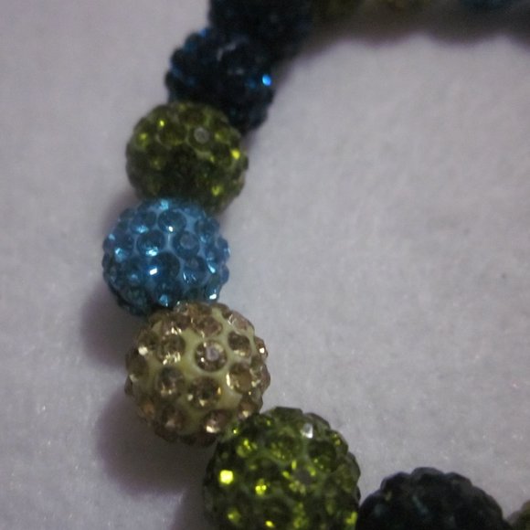 Multi Color Pave Bling Stretch Bracelet. - Picture 4 of 4